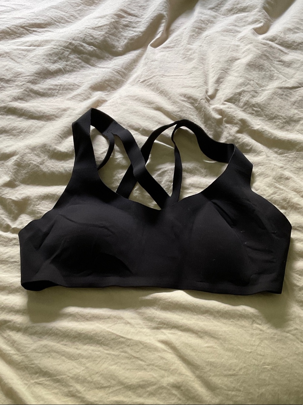 Seamless Black Strappy Sports Bra lululemon